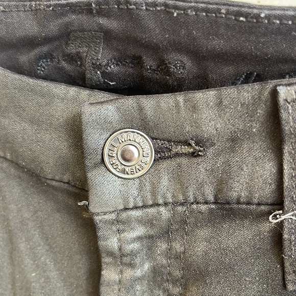 7 of all mankind. Pleather wash black stretchy skinny jeans. Size 29 - Picture 3 of 6